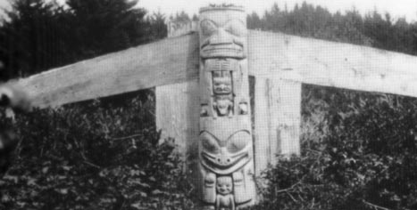 Interior pole now on display at the Museum of Anthropology at U.B.C.